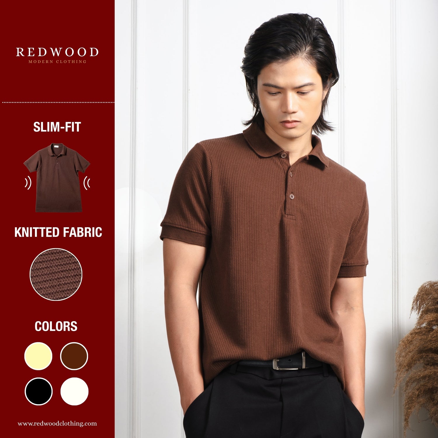 Slim Fit Knitted Polo Shirt
