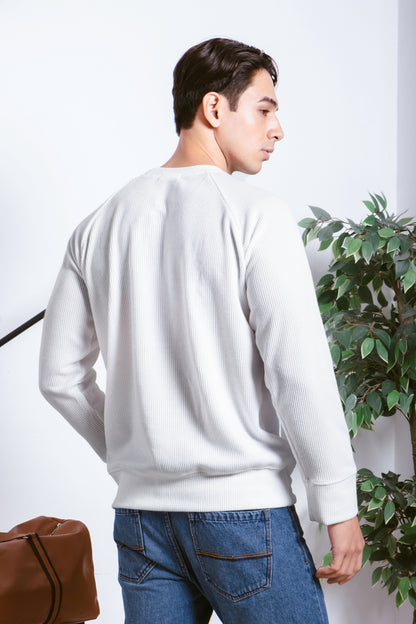 Tailored Fit Knitted Sweater - Classic White