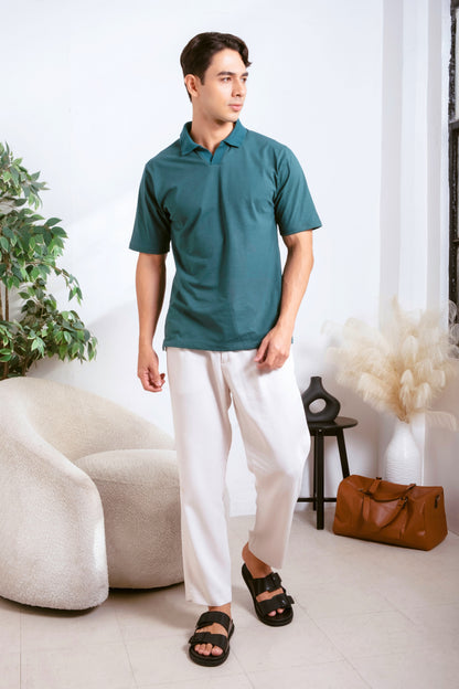 Classic V-Neck Polo Shirt - British Racing Green