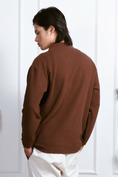 Knitted Cardigan - Cedar Brown