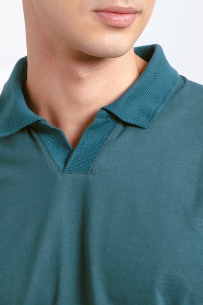 Classic V-Neck Polo Shirt - British Racing Green
