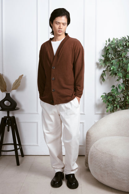 Knitted Cardigan - Cedar Brown