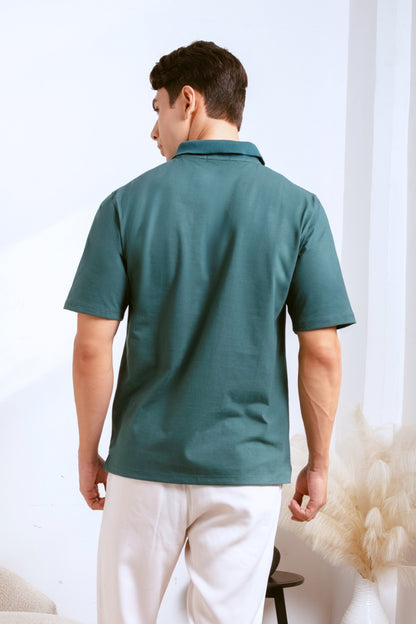Classic V-Neck Polo Shirt - British Racing Green