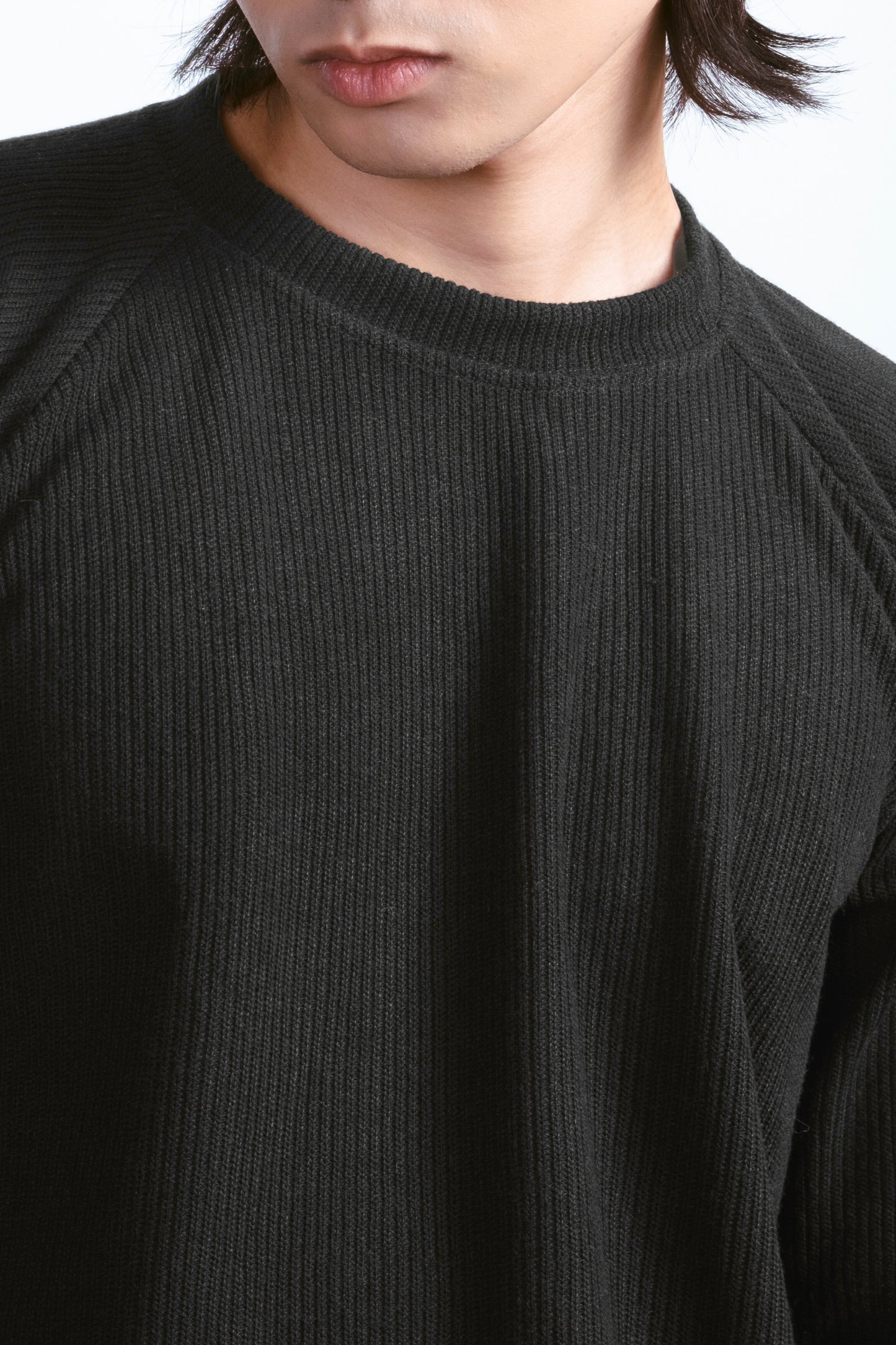 Tailored Fit Knitted Sweater - Black