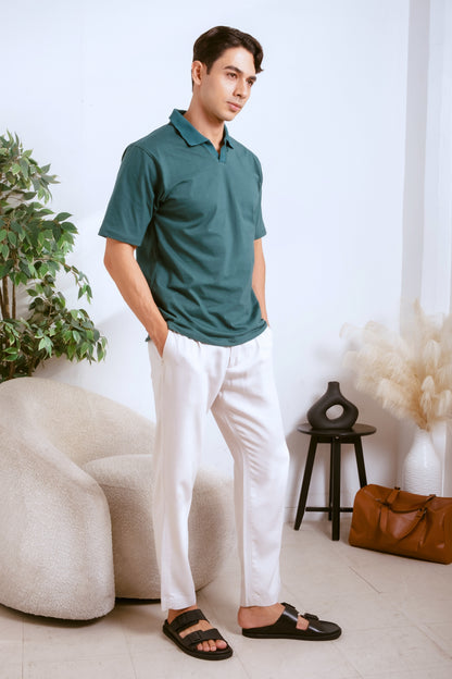 Classic V-Neck Polo Shirt - British Racing Green