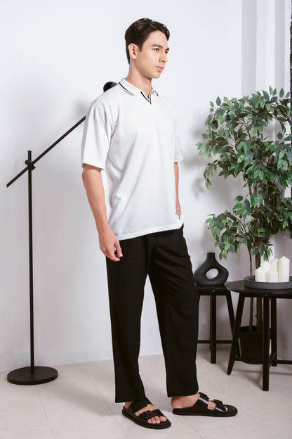 Oxford Knit Polo Shirt - White