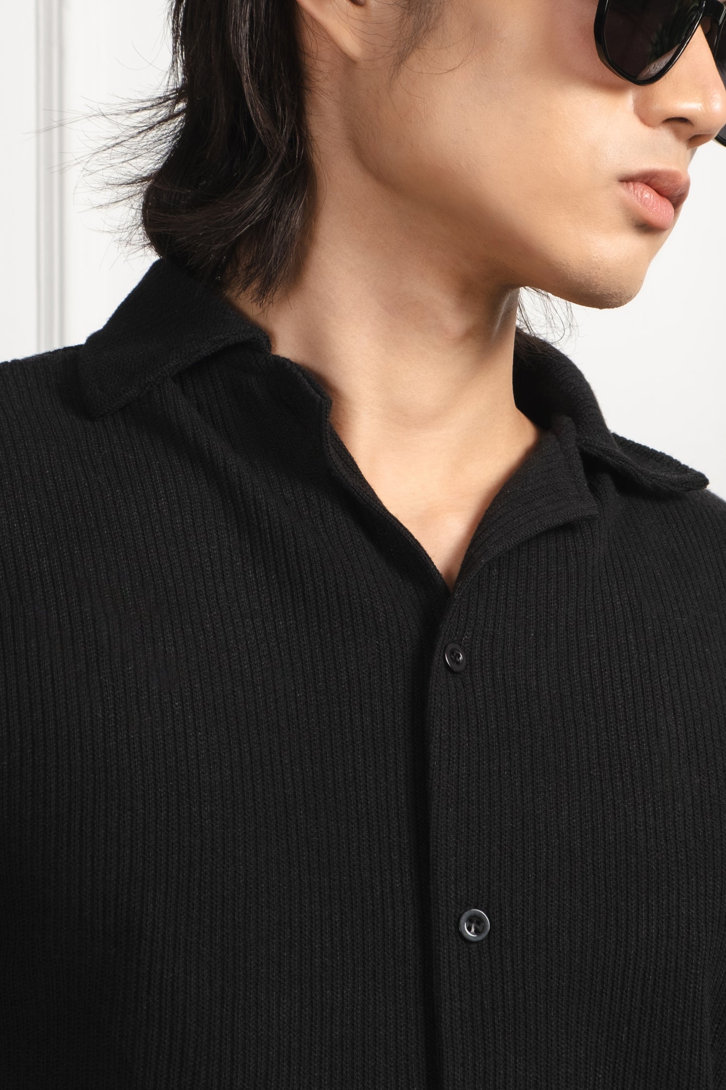 Knitted Shirt - Black