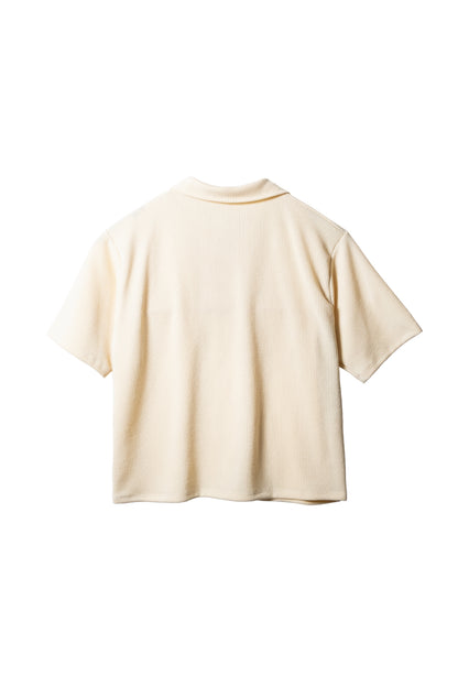 Cropped Knitted Shirt - Tuscan Cream