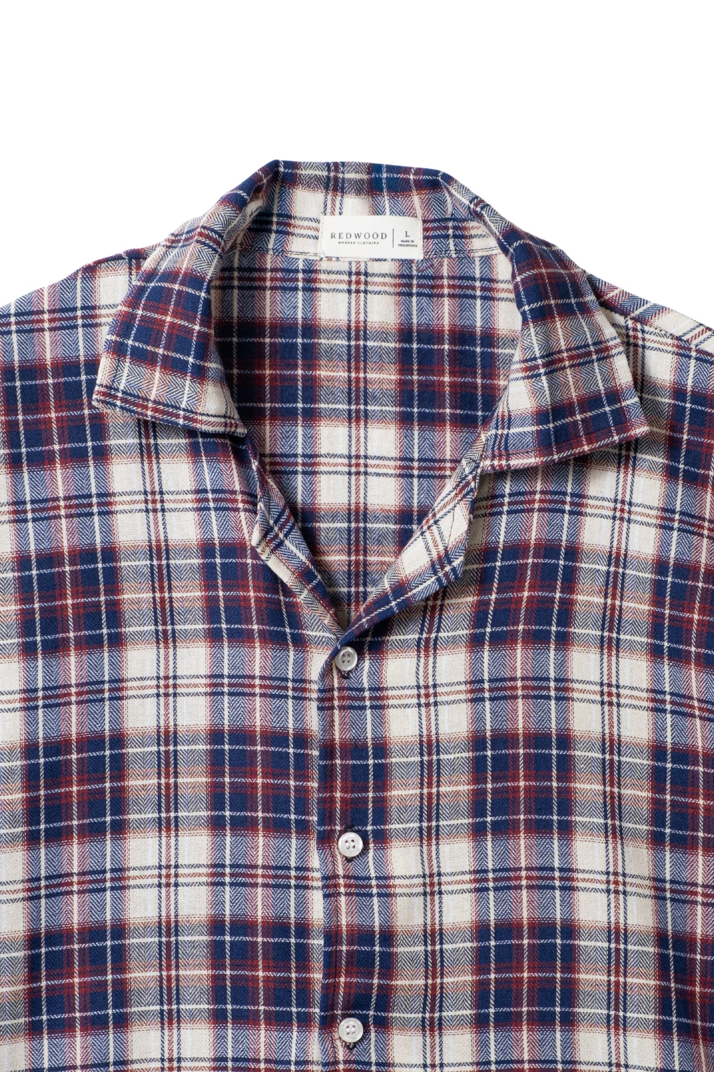 Vintage Boxy Cropped Shirt - White/D.Blue/Red
