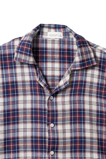 Vintage Boxy Cropped Shirt - White/D.Blue/Red