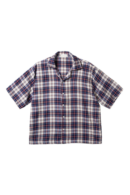 Vintage Boxy Cropped Shirt - White/D.Blue/Red