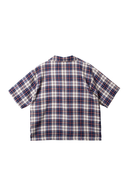 Vintage Boxy Cropped Shirt - White/D.Blue/Red