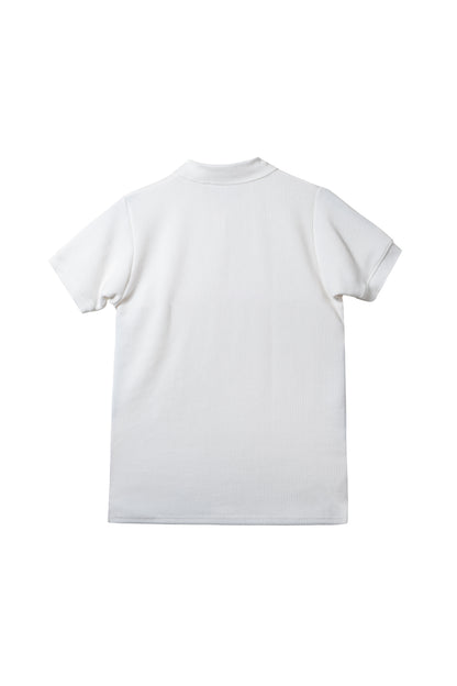 Slim-Fit Knitted Polo Shirt - Classic White
