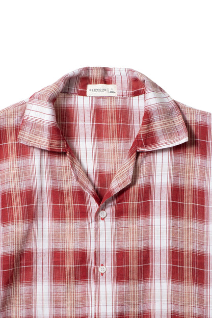 Vintage Boxy Cropped Shirt - White/Red