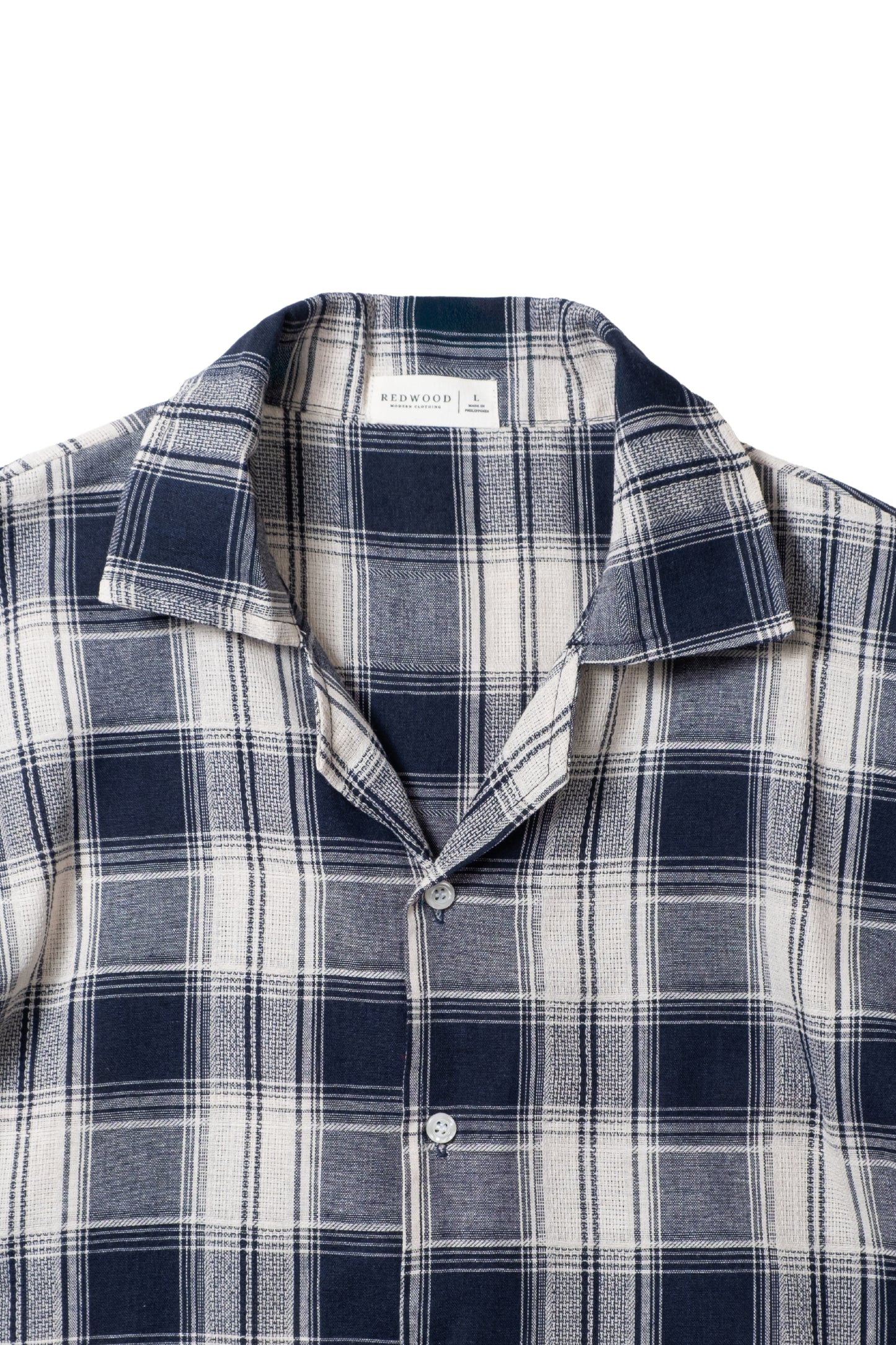 Vintage Boxy Cropped Shirt - Off White/D.Blue