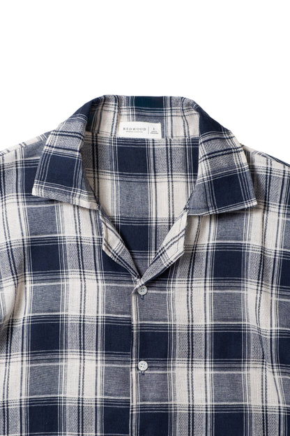 Vintage Boxy Cropped Shirt - Off White/D.Blue