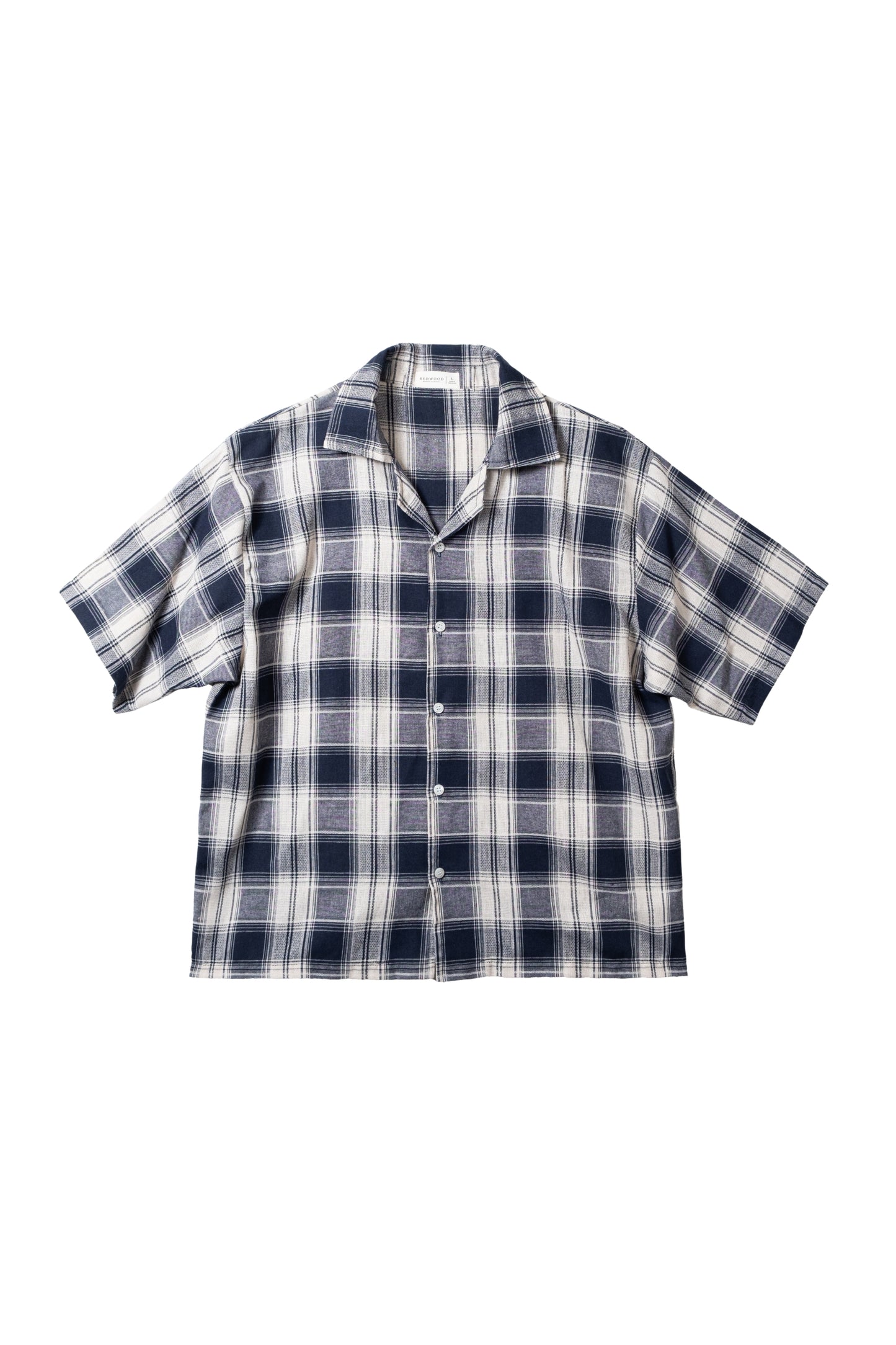 Vintage Boxy Cropped Shirt - Off White/D.Blue