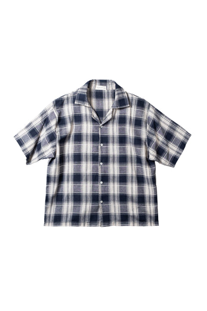 Vintage Boxy Cropped Shirt - Off White/D.Blue