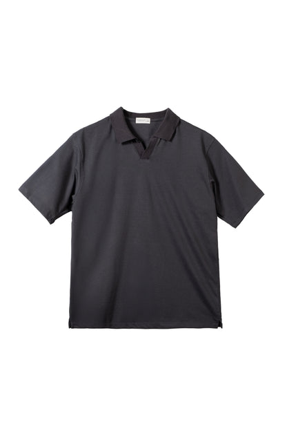 Classic V-Neck Polo Shirt - Dark Gray