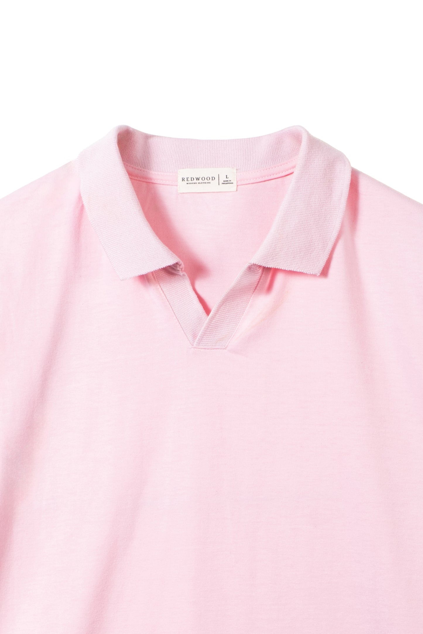 Classic V-Neck Polo Shirt - Light Pink