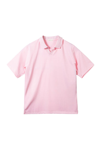 Classic V-Neck Polo Shirt - Light Pink