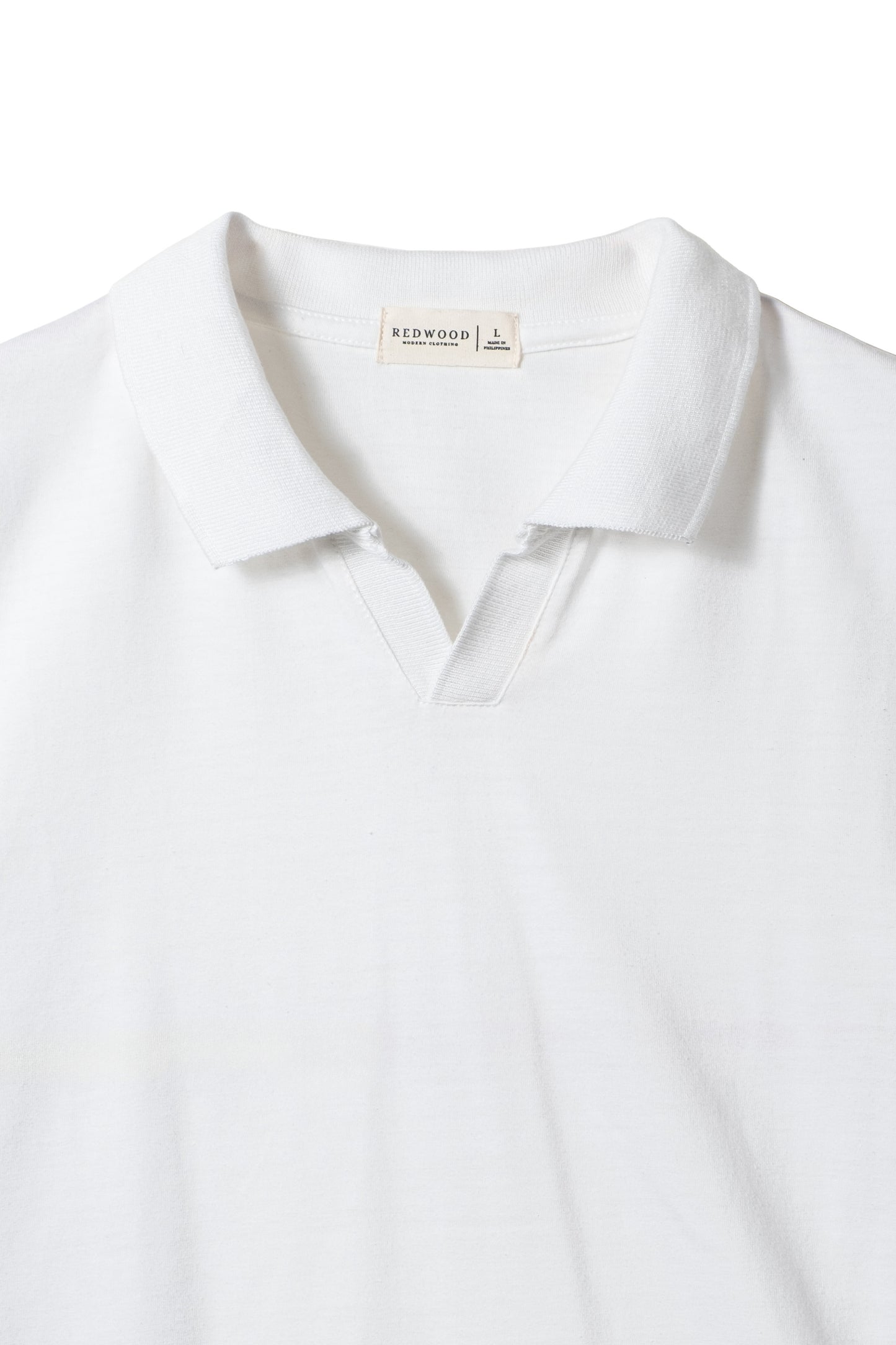 Classic V-Neck Polo Shirt - White