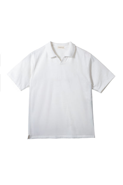Classic V-Neck Polo Shirt - White