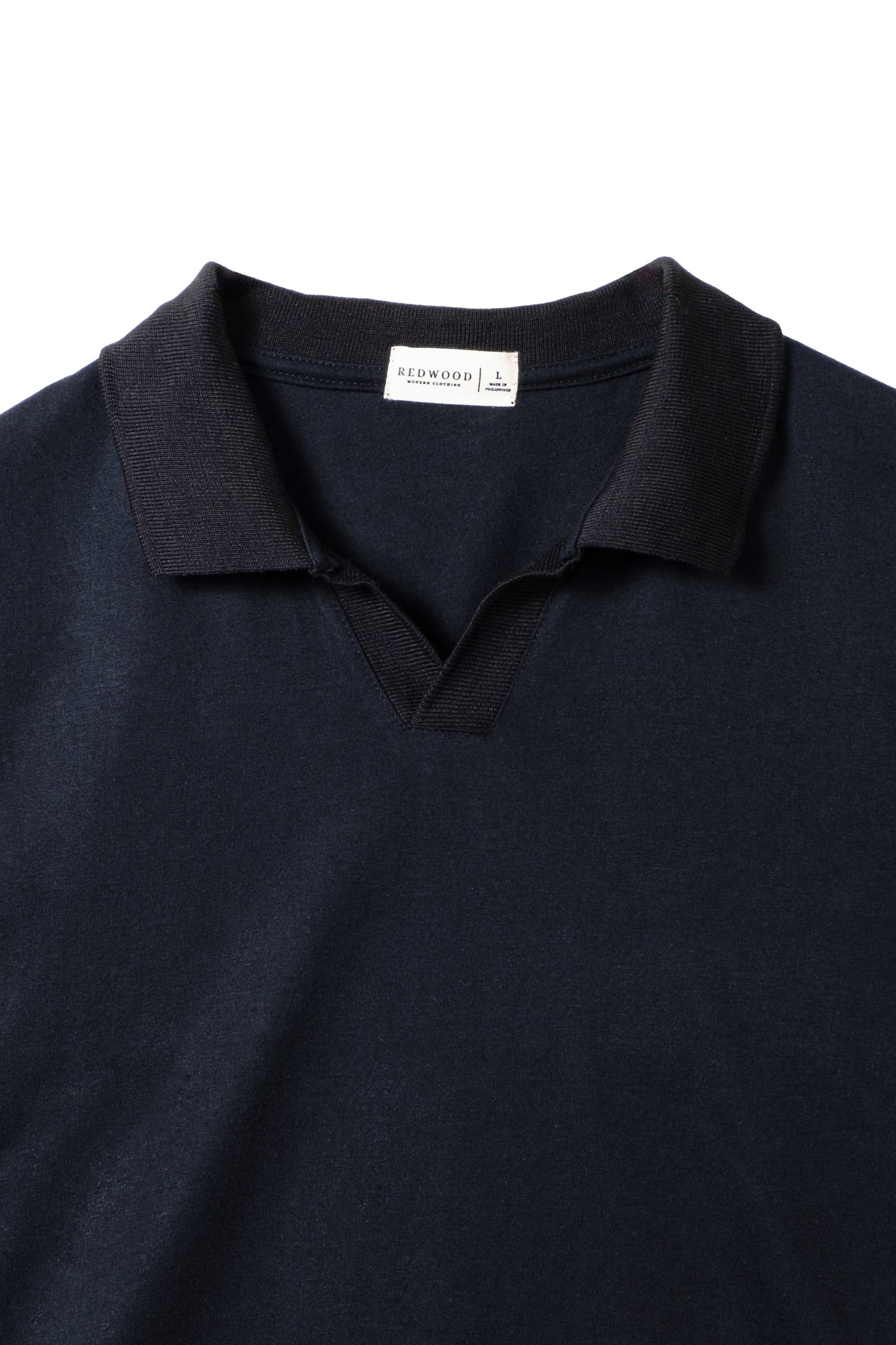 Classic V-Neck Polo Shirt - Black