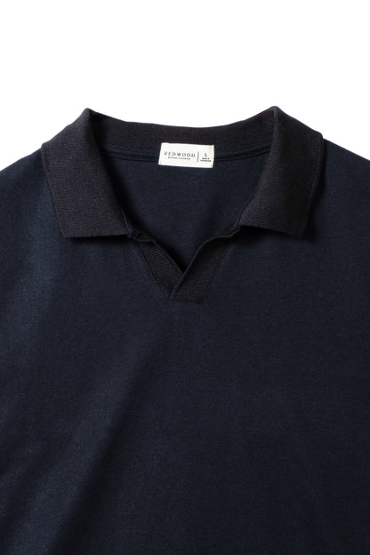 Classic V-Neck Polo Shirt - Black
