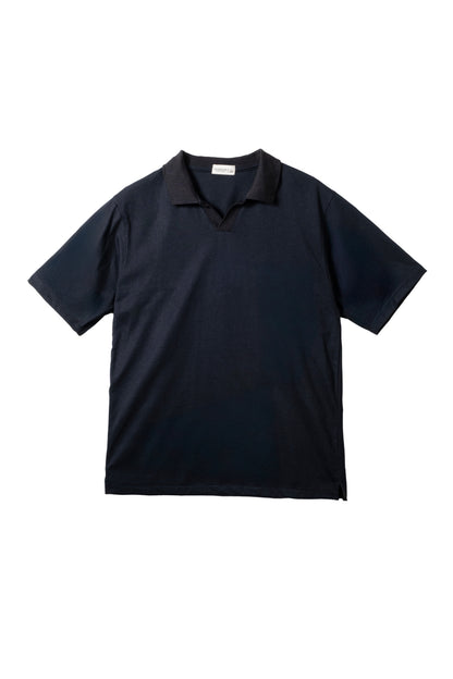 Classic V-Neck Polo Shirt - Black