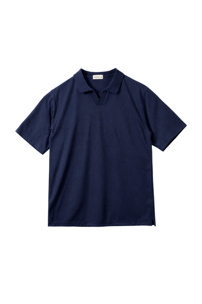 Classic V-Neck Polo Shirt - Dark Navy