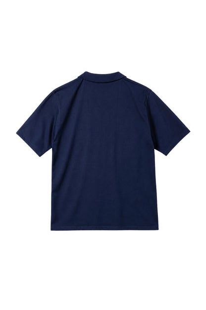 Classic V-Neck Polo Shirt - Dark Navy