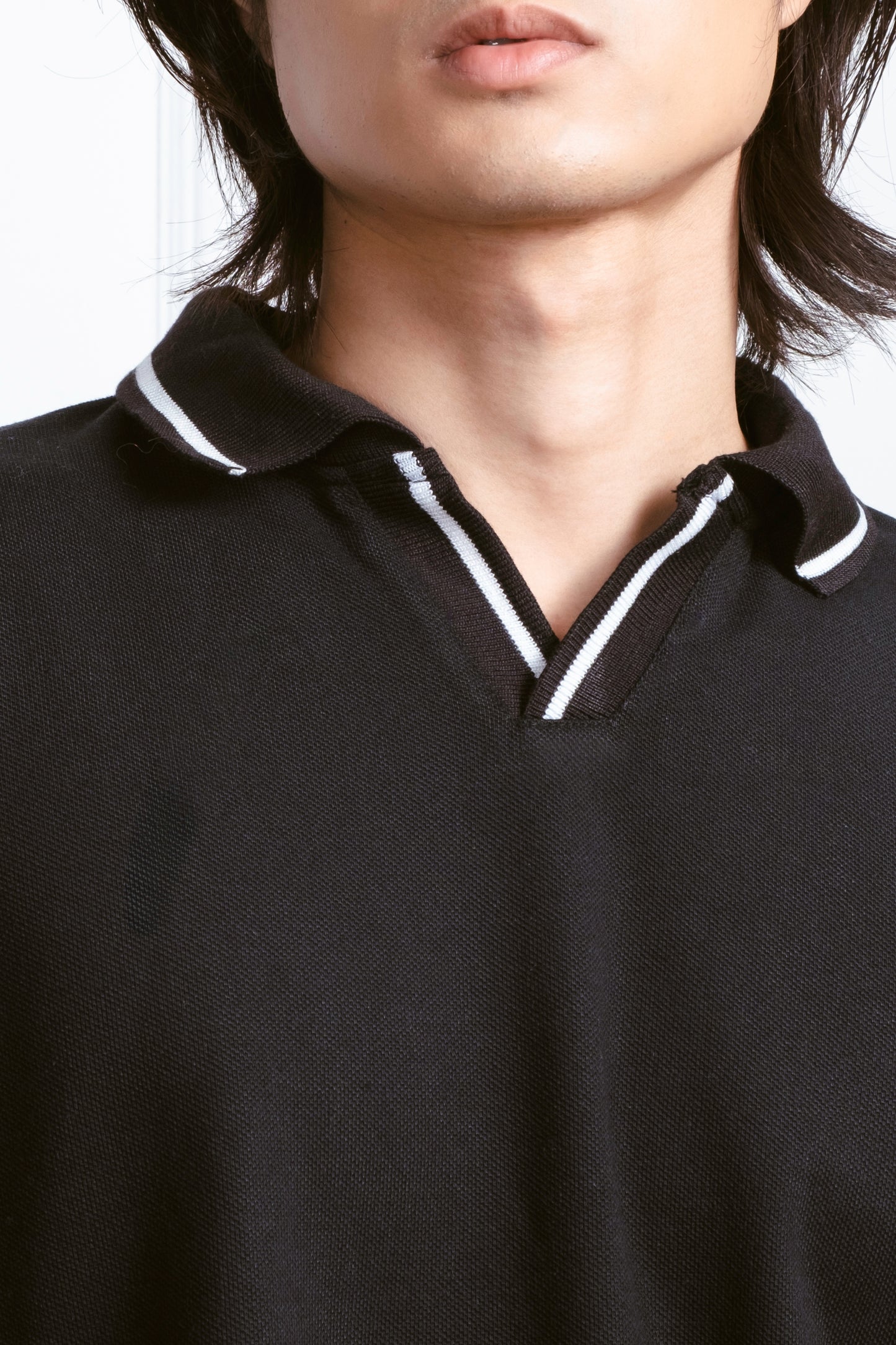 Oxford Knit Polo Shirt - Black