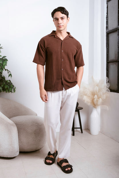 Knitted Shirt - Cedar Brown