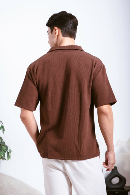 Knitted Shirt - Cedar Brown