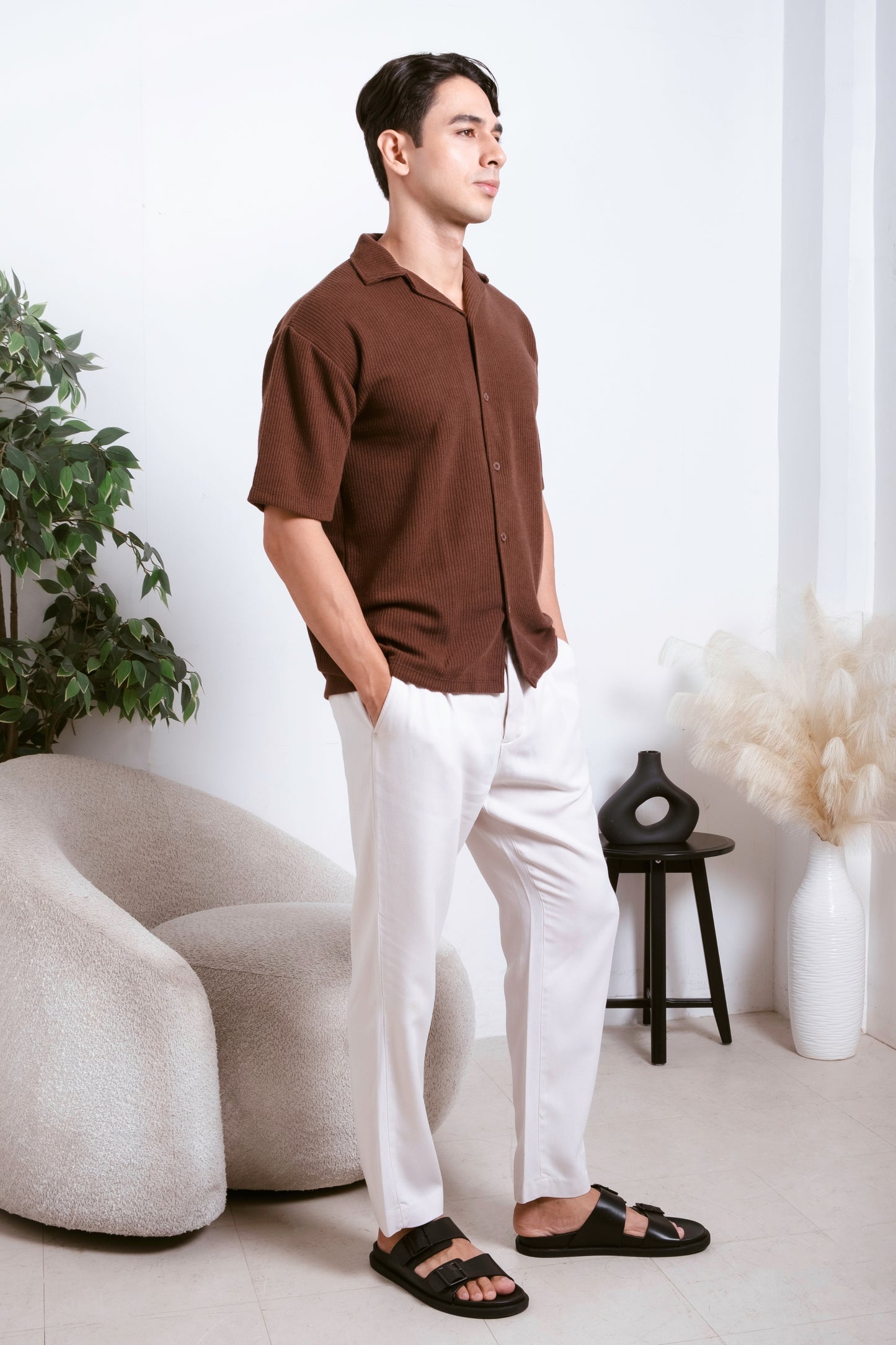 Knitted Shirt - Cedar Brown